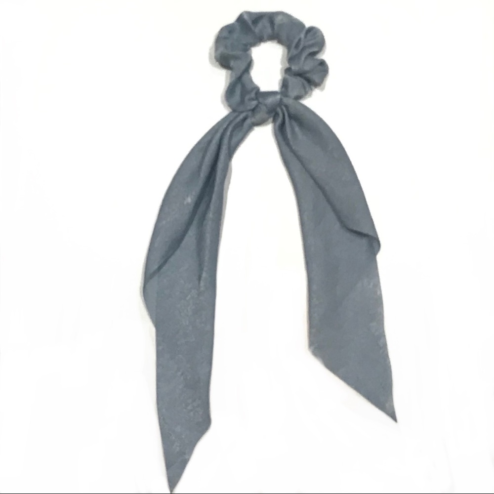 Silvery Blue Scrunchie and Detachable Hair Scarf